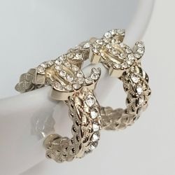 Gold Cz Diamond Half Hoop Hoops Earrings Gift