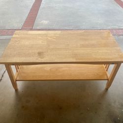 Mission Style Wood Coffee Table with Shelf