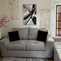 2 big light gray couches