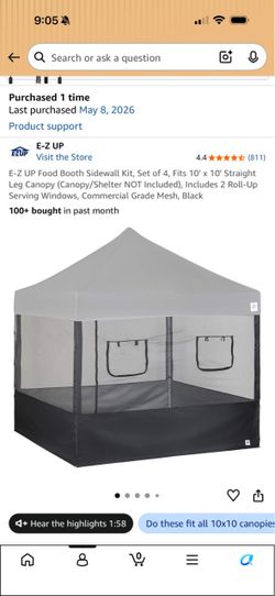 E-Z UP Food Booth Sidewall Kit Set of 4pt