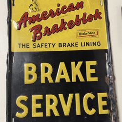 Rare  Vintage 1950’s American Brake Service Sign