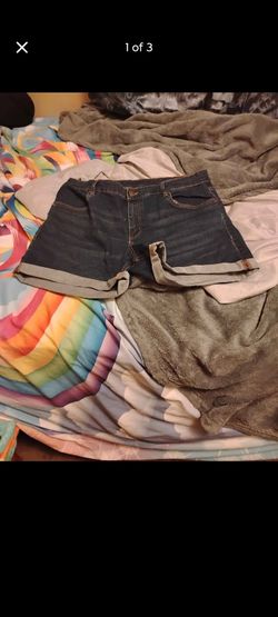 Dark Wash Denim Cuffed Jean Shorts