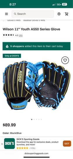 Wilson A550 11 inch RH Throwing Glove