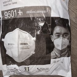 Set of 3pc 3M KN95 Respirator Face Mask - White (9501) (50 Pack) Genuine 3M