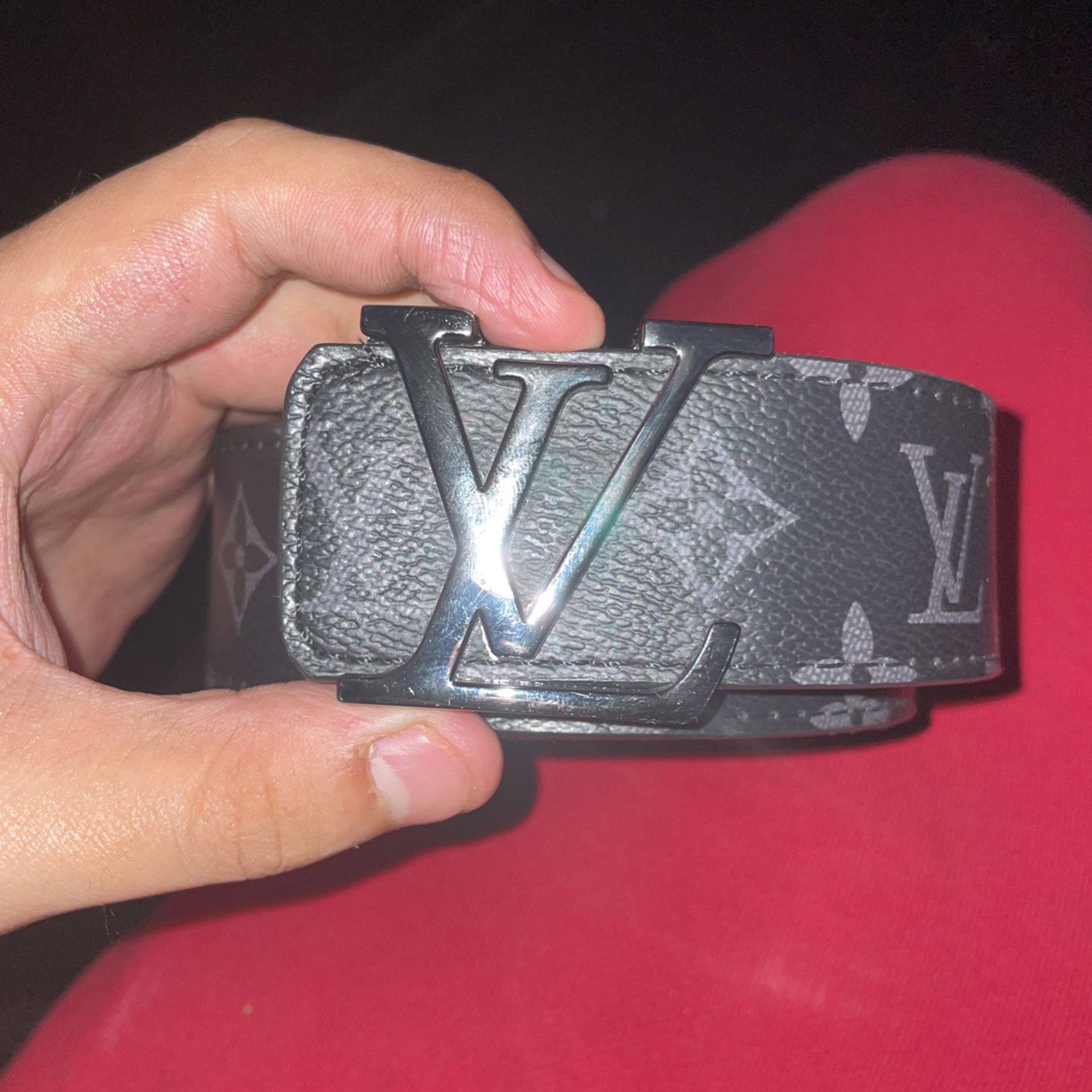 red and black louis vuittons belt