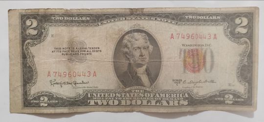 1953 Red Seal $2 dl. Rare Bill