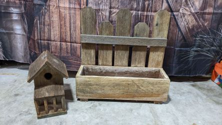 Rustic Planter Box and Bird House