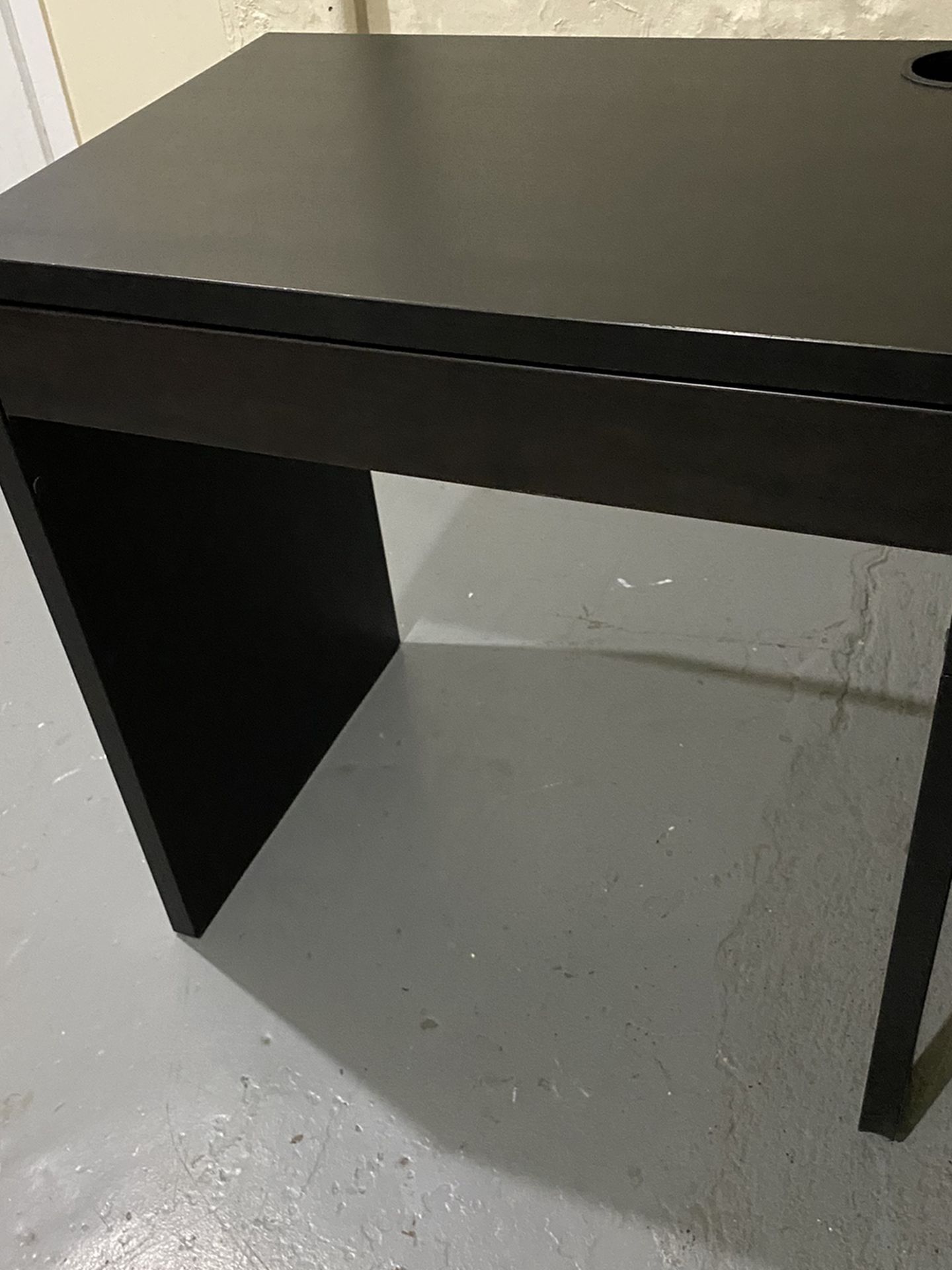 MICKE Desk, black-brown
