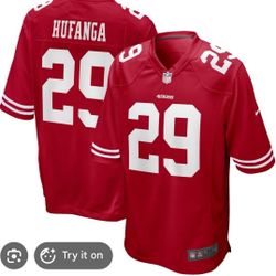 49ers Hufanga #29 Stitched Jersey Red White 4XL
