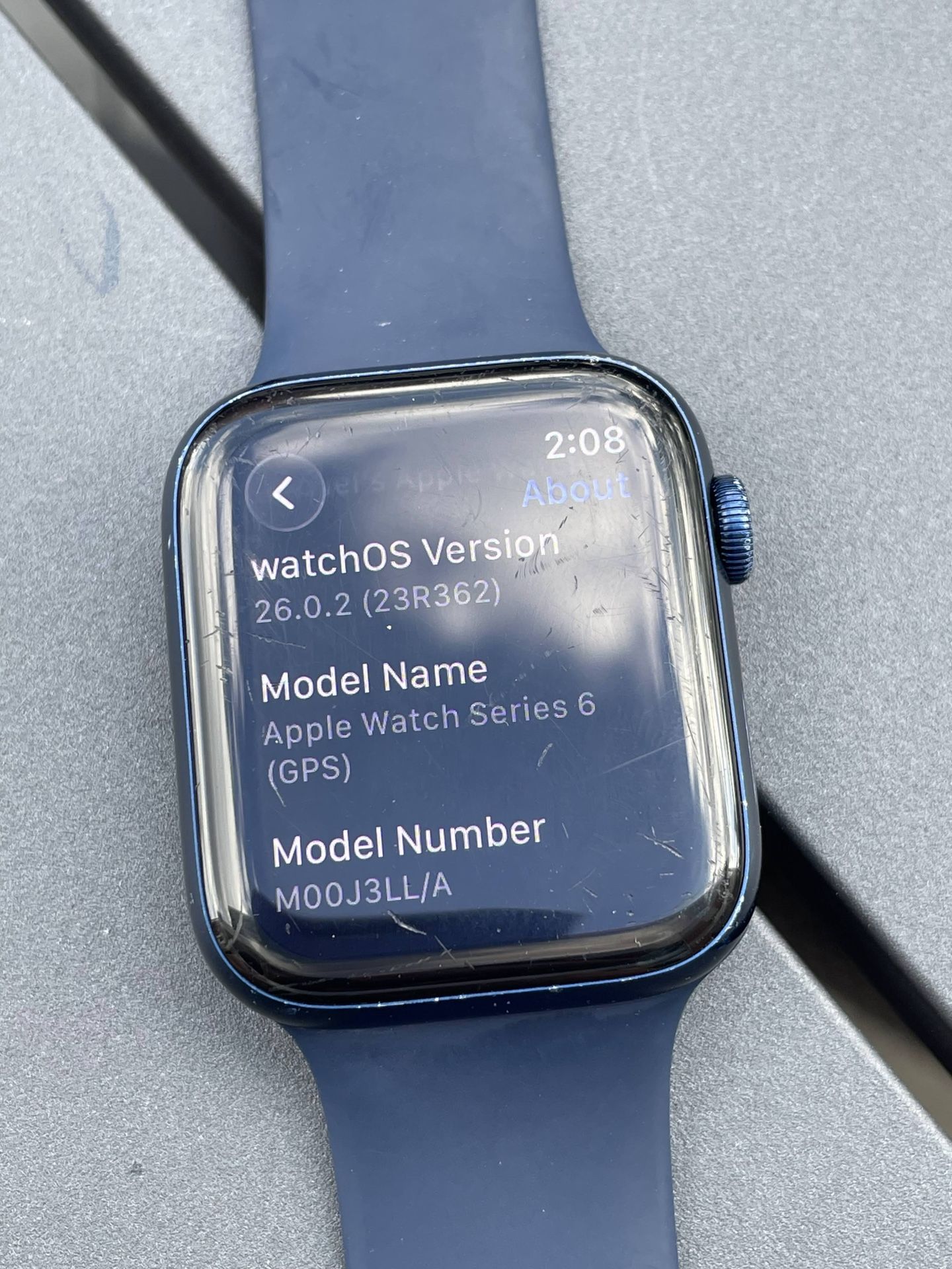 Apple Watch Series 6 GPS, 44mm Blue Aluminum Case with Deep Navy Band M/L