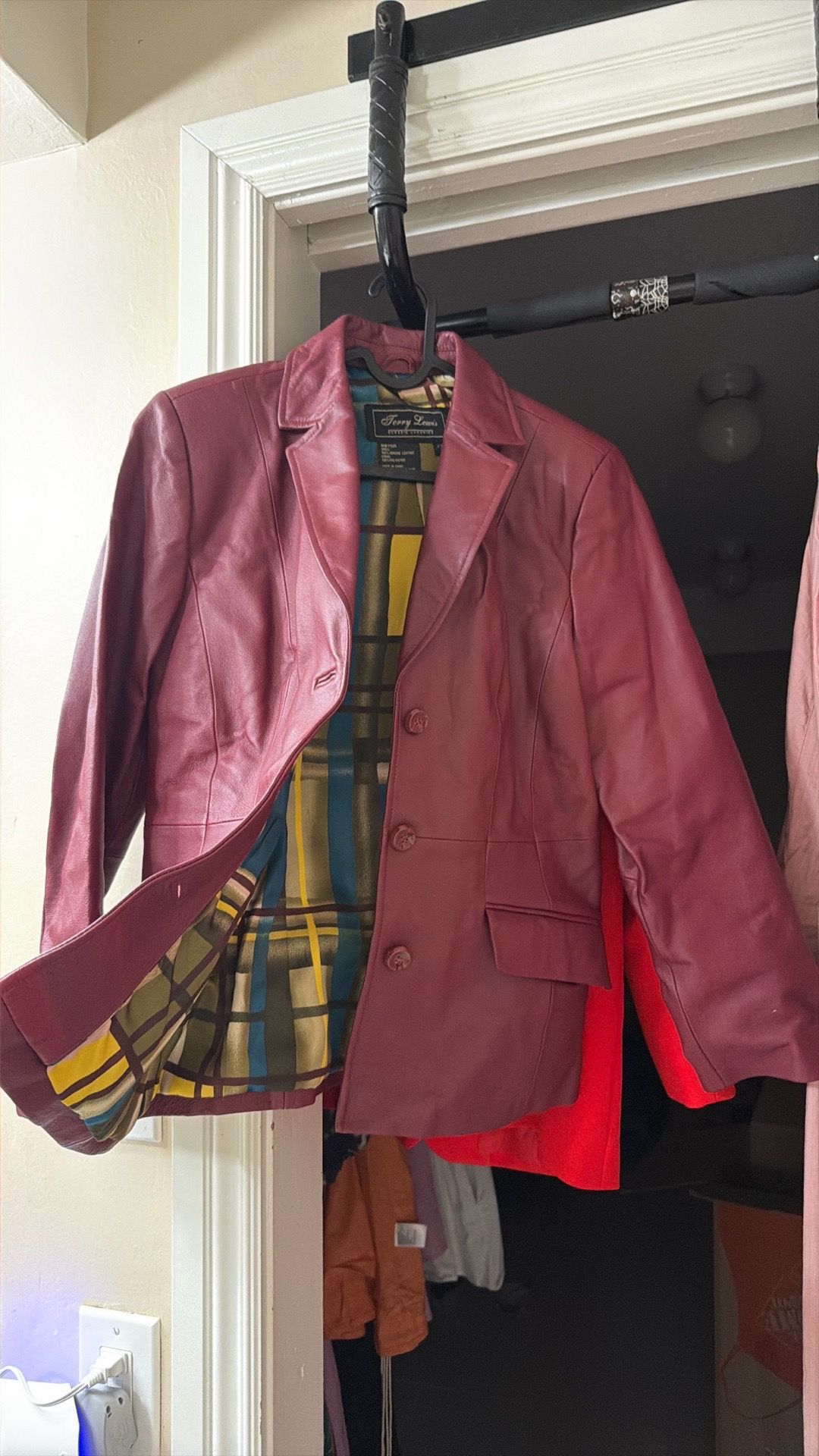 Terry Lewis Maroon Genuine Leather Jacket XS-S