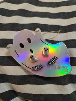NEW. Jane Marie. Halloween Stud Earrings. 2 Sets. Ghosts & Bats.