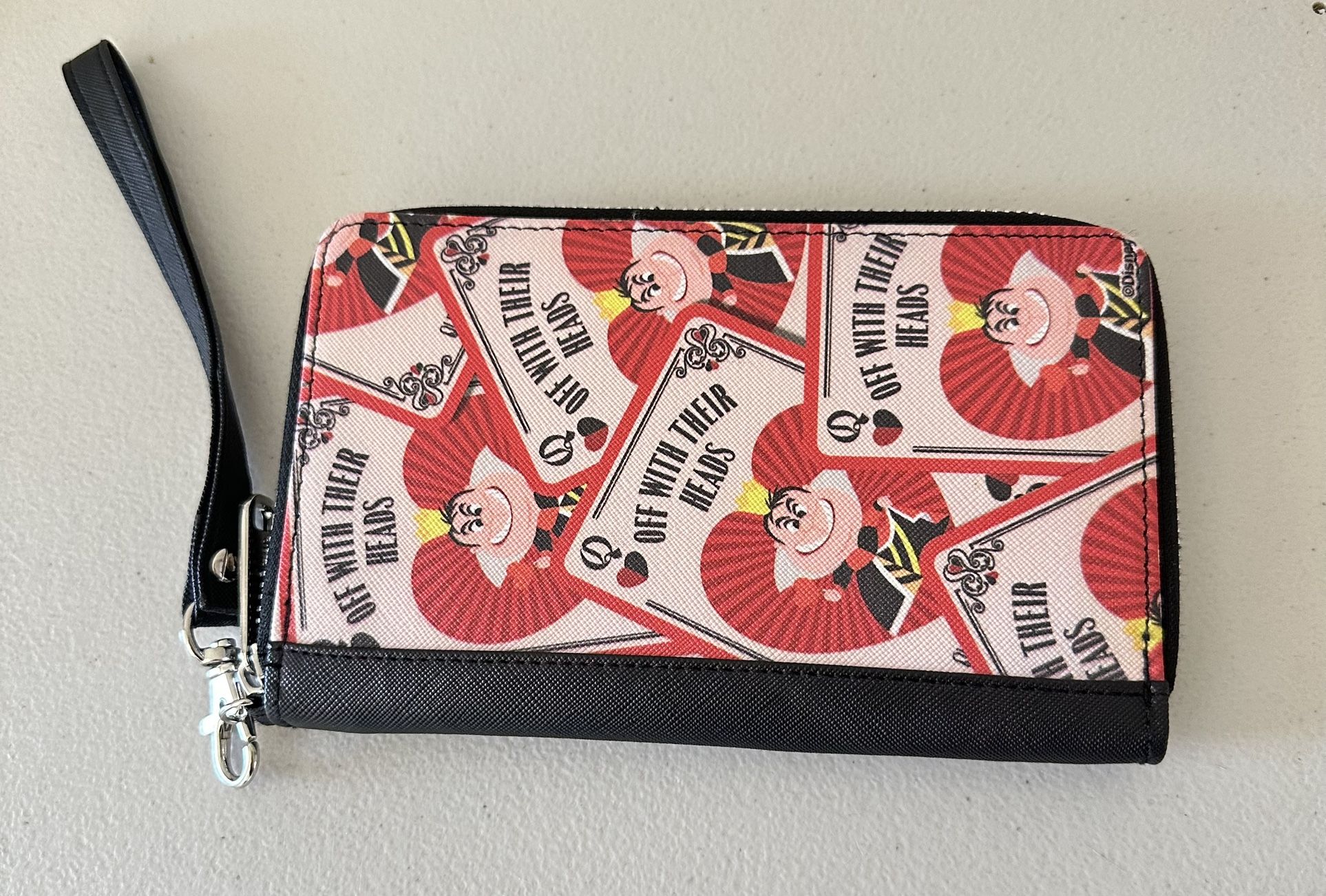 Zip Around, Alice in Wonderland Queen of Hearts Off with Their Heads Card, Vegan Leather
