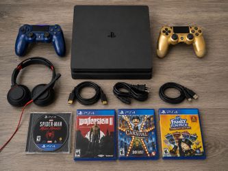 PS4 Slim 1TB Bundle – Controller, Headset, 4 Games & Cables – Tested