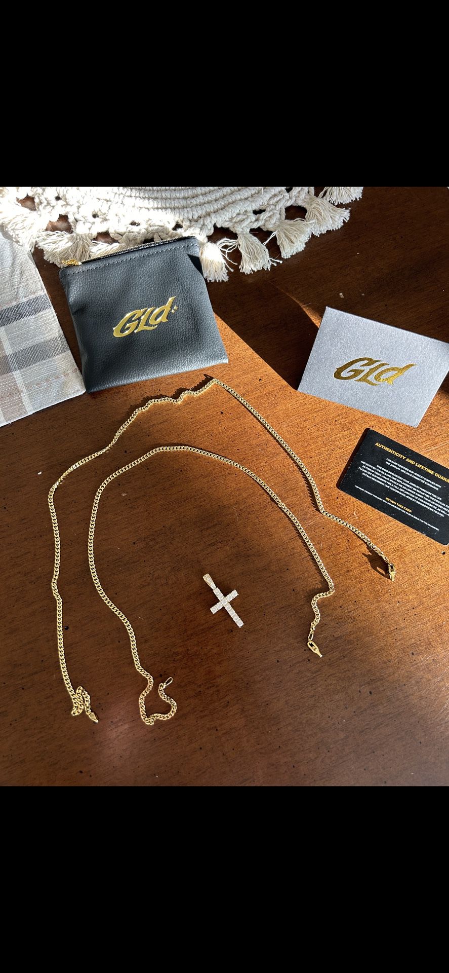 GLD Gold Plated Cuban Chains And Pendant 