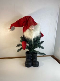 Gnome Christmas Tree 3' Unlit Indoor Use Artificial Christmas Tree Boots Box