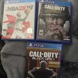 3 ps4 games. NBA 2K18, Gold Edition Call of Duty Black Ops III, Call of Duty WWII
