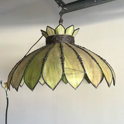 Green Glass Lamp Shade 2 foot Circumference