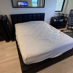 RH Leather Bed Frame 