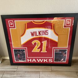 Dominique Wilkins Autographed Jersey Custom Framed 