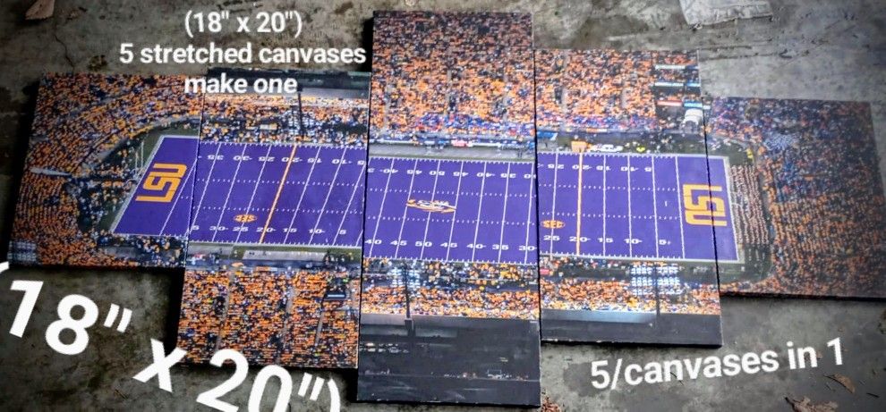 LSU Football π 9 Piece Wall Decor Set And Curtain