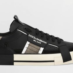 Dolce & Gabbana Calfskin Black Shoes Sneakers Mens Size US 9 EU 42