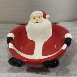 Santa Ceramic Bowl Great For Candy & Nuts