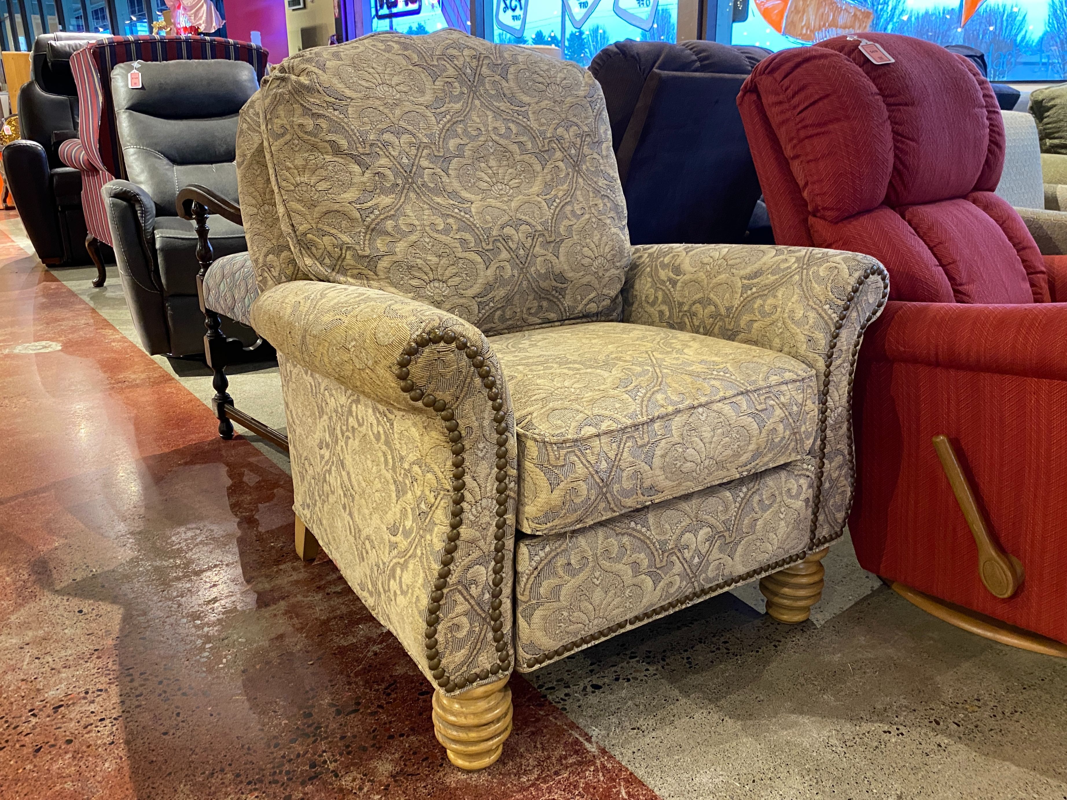 Lowkey Stud Trim Recliner Armchair