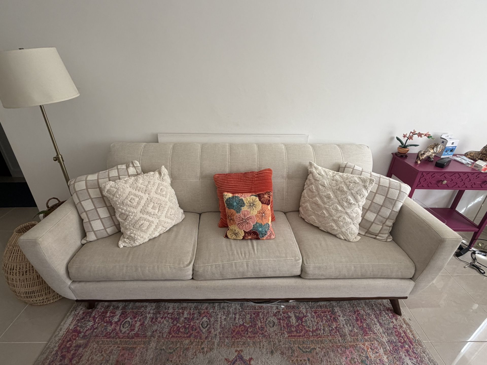 FREE With Pickup This Saturday - Cream Couch W/ Pillows