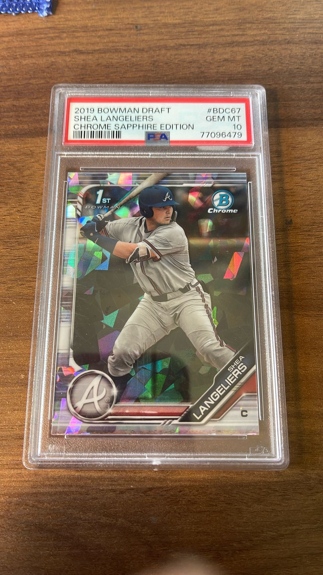 2019 Bowman Chrome Draft Sapphire Shea Langeliers 1st #BDC-67 PSA 10 Braves/A’s