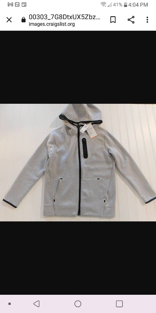 NWT Old Navy Active Boys size M (8) Gray Hoodie Jacket ~ Built-In-Flex