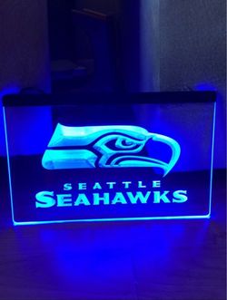 SEATTLE SEAHAWKS LED NEON BLUE LIGHT SIGN 8x12