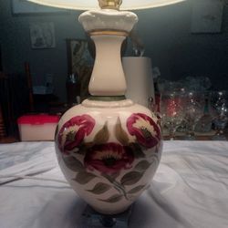Vintage Guilded Hand Painted And Signed Table Lamp