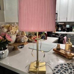 Pink and Gold Bow Lamp 