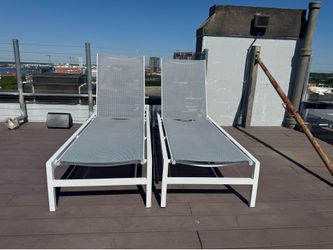 Modern White Aluminum Patio Loungers