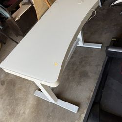 White Electric Standing desk table