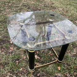 Glass topped coffee table 