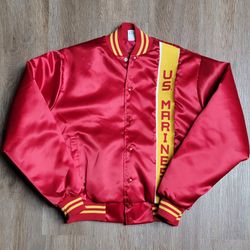 Vintage 80s US Marines Bomber Jacket Size Medium 