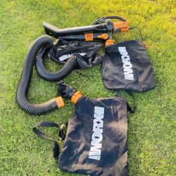 Worx WG509 TRIVAC 12 Amp 3-In-1 Electric Blower/Mulcher/Vacuum with Multi-Stage All Metal Mulching System