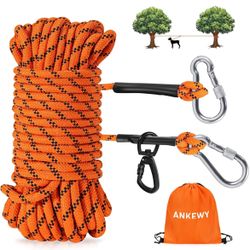Brand New Dog Tie Out Cable for Camping 50ft,Dog Runner for Yard Hold up to350lbs,Portable Dog Camping Essentials for Outside