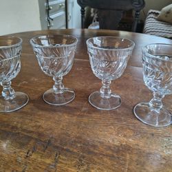 Vintage Set Of Four Water Goblets 