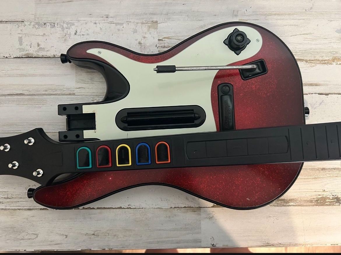 Guitar Hero 5 Band Hero Wireless Guitar PS2 PS3 Sunburnt 95893.805 No Dongle