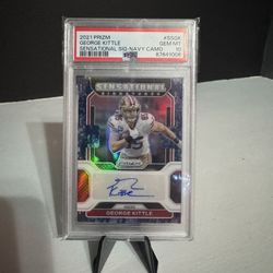 2021 Prizm George Kittle Auto Navy Camo /25 PSA 10
