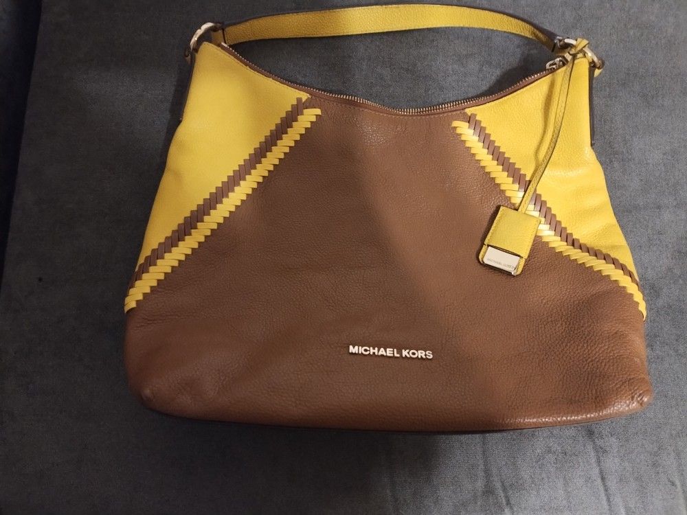 RARE Michael Kors Yellow Purse And Matching Wallet