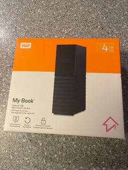 Western Digital 4TB My Book Desktop External Hard Drive, USB 3.0, External HDD with Password Protection and Backup Software - WDBBGB0040HBK-NEWM