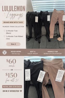 Lululemon Wunder Train Leggings – Size 2 – Brand New with Tags