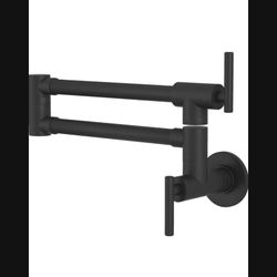 GIMILI Pot Filler Faucet Matte Black Commercial Wall Mount Faucet Pot Filler Black Folding Faucet Stretchable Double Joint Swing Arm Pot Filler Copper