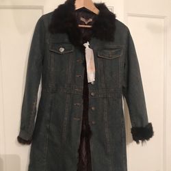 Jean Jacket Partial Fur Lined Interior 