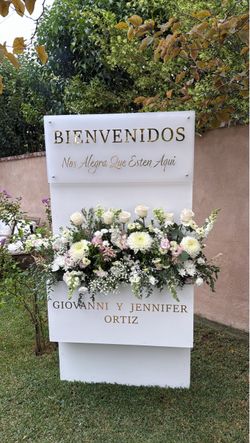 Flower Box Welcome Sign Weddings Birthday Party Personalized Decor
