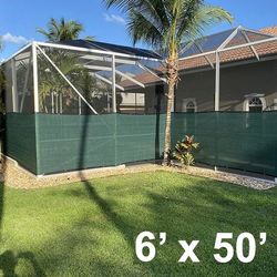 New $45 Privacy Fence 6x50 FT Screen Cover, Mesh Shade Cover for Garden Wall Yard Backyard